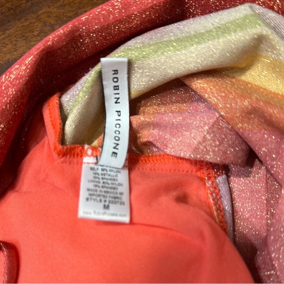 Robin Piccone Greta Swim Top Sz Medium Shimmer Multicolored New - Picture 5 of 7